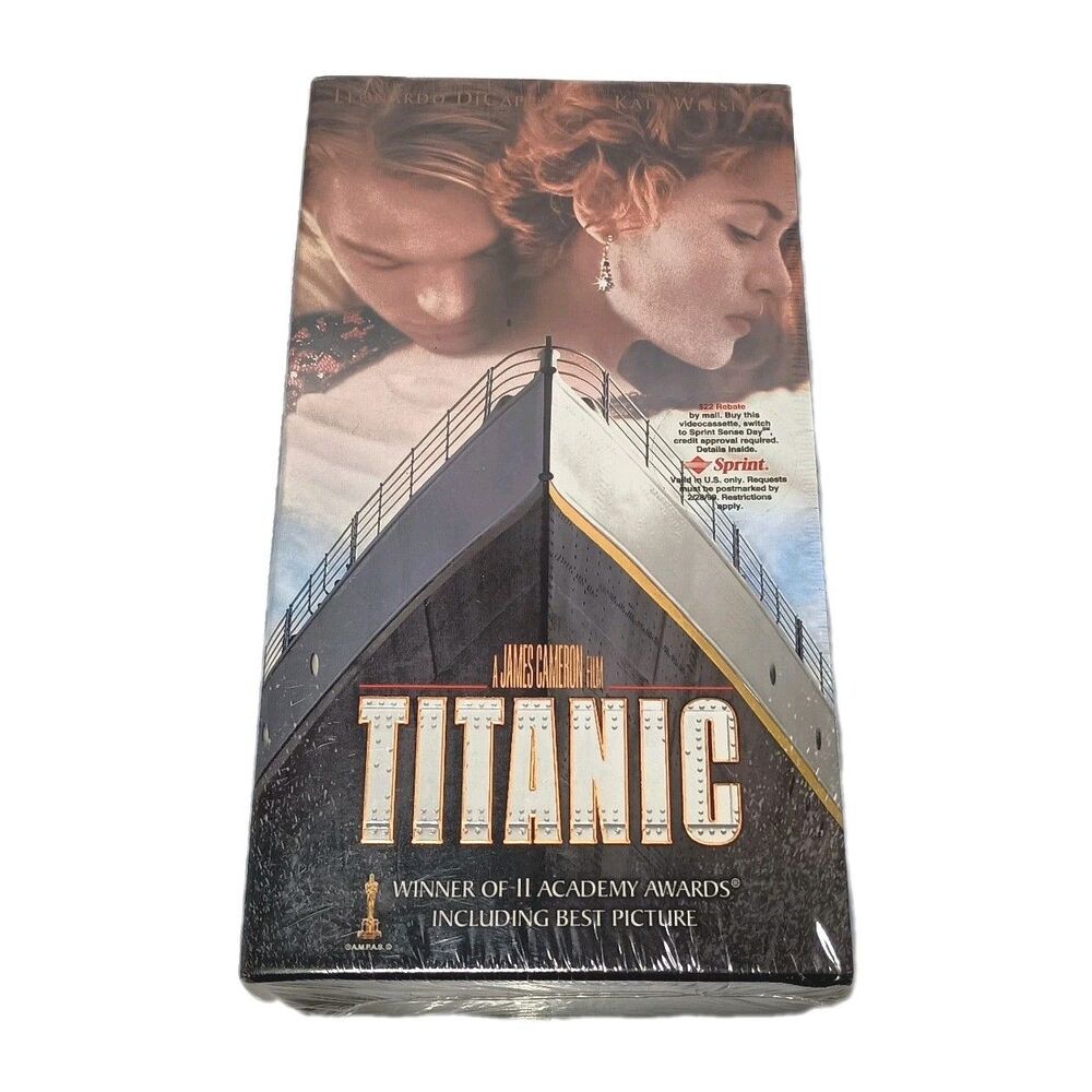 SEALED Titanic VHS 1998 - Brand New Paramount 2 Tape Set w/ Sprint Sticker